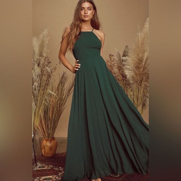 Lulus Dresses & Skirts - Lulus mythical kind of love deep green maxi dress wedding semi formal new sm